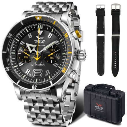 Zegarek Vostok Europe Anchar Chrono z bransoletą 6S21-510A584 żółty