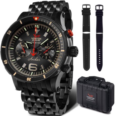 Zegarek Vostok Europe Anchar Chrono z bransoletką 6S21-510C582 czarny