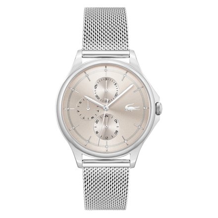 Damski zegarek LACOSTE Pleats 2001237 klasyczny srebrny 