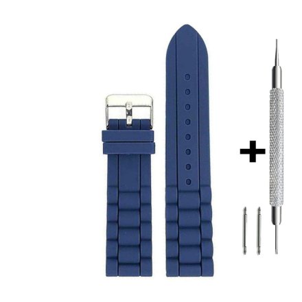Niebieski pasek 20 mm kauczukowy DILOY S252.20.05 + GRATIS dwa teleskopy i narzędzie