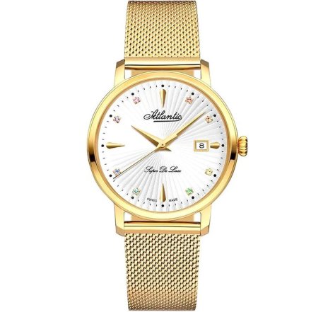 Zegarek Damski Atlantic Super De Luxe złoty z bransoletką 29355.45.29MB