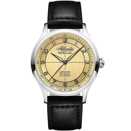 Zegarek Męski Atlantic Worldmaster Original Automat Incabloc Złoty 53780.41.39BK