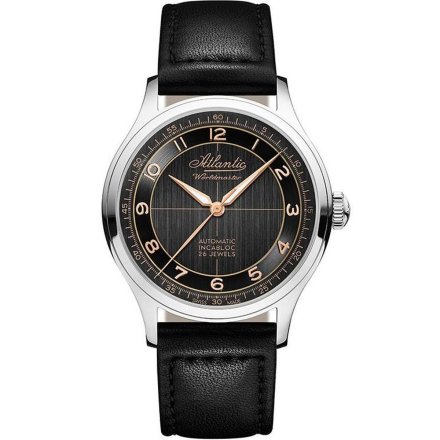Zegarek Męski Atlantic Worldmaster Original Automat Incabloc Czarny 53780.41.43R