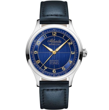 Zegarek Męski Atlantic Worldmaster Original Automat Incabloc Granatowy 53780.41.53G