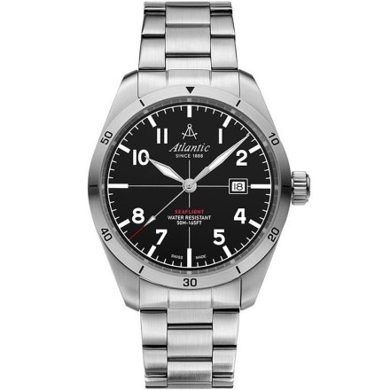 Zegarek Męski Atlantic Seaflight czarny z bransoletą 70356.41.65