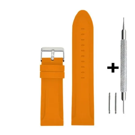 Pomarańczowy pasek 18 mm kauczukowy DILOY SBR11.18.12 + GRATIS dwa teleskopy i narzędzie
