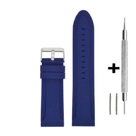 Niebieski pasek 22 mm kauczukowy DILOY SBR11.22.05 + GRATIS dwa teleskopy i narzędzie