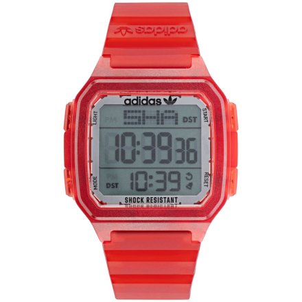 Czerwony zegarek adidas Originals Street Digital One GMT AOST22051