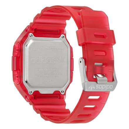 Czerwony zegarek adidas Originals Street Digital One GMT AOST22051