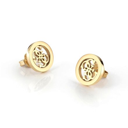 Złote kolczyki Guess logo delikatne GUESS STUDS PARTY JUBE02162JW
