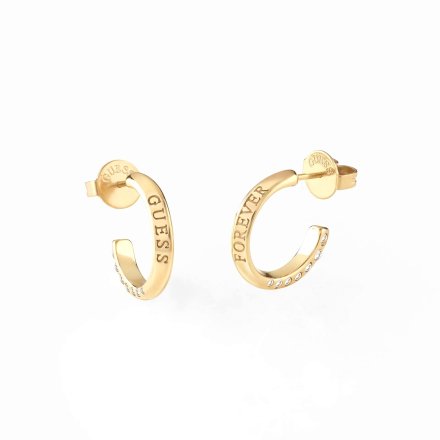 Złote kolczyki Guess koła z kryształami GUESS FOREVER LINKS JUBE02189JW