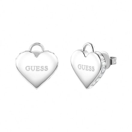 Srebrne kolczyki Guess serca wkrętki GUESS FALLING IN LOVE JUBE02231JW