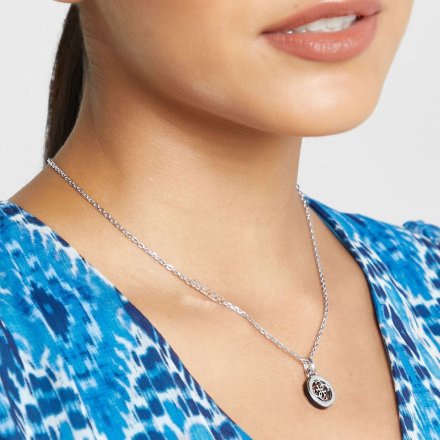 Srebrny naszyjnik Guess z logo GUESS 4G LOOP JUBN02288JW