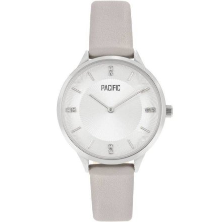 Srebrny damski zegarek na szarym  pasku PACIFIC X6148-05