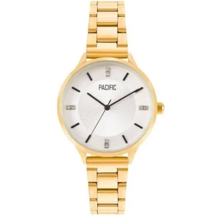 Złoty damski zegarek z bransoletą PACIFIC X6148-11