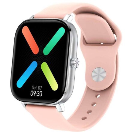 Smartwatch Pacific 20-8 Różowy prostokątny z funkcją rozmowy Kroki Puls Kalorie Sport