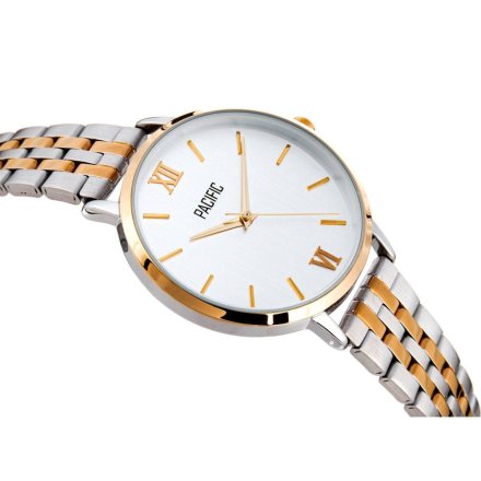 Srebrny damski zegarek z różowozłotymi dodatkami PACIFIC X6172-12