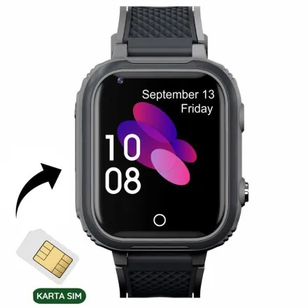 Smartwatch dla dziecka z funkcją dzwonienia Czarny Pacific 30-01 