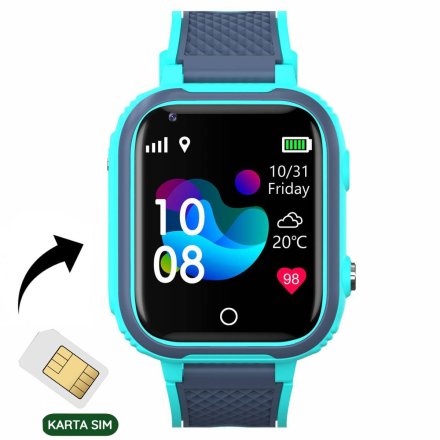 Smartwatch dla chłopca z funkcją dzwonienia Niebieski Pacific 30-03 + TOREBKA GRATIS!