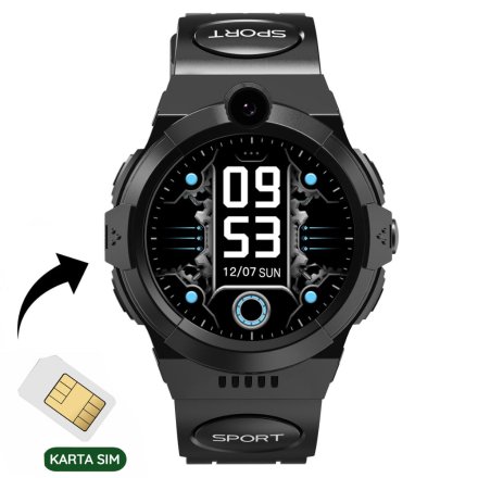Smartwatch dla dziecka SIM GPS WIDEO ROZMOWY Czarny Pacific 31-01 + TOREBKA KOMUNIJNA