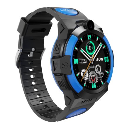 Smartwatch dla dziecka SIM GPS WIDEO ROZMOWY Czarno-niebieski Pacific 31-02 + TOREBKA KOMUNIJNA