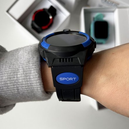 Smartwatch dla dziecka SIM GPS WIDEO ROZMOWY Czarno-niebieski Pacific 31-02 + TOREBKA GRATIS!