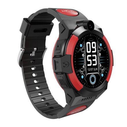 Smartwatch dla dziecka SIM GPS WIDEO ROZMOWY Czarno-czerwony Pacific 31-03 + TOREBKA KOMUNIJNA