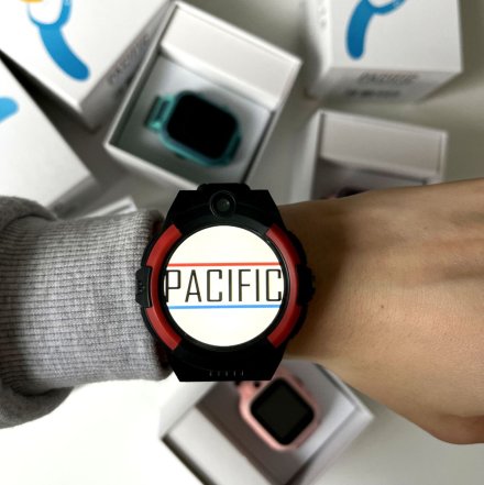 Smartwatch dla dziecka SIM GPS WIDEO ROZMOWY Czarno-czerwony Pacific 31-03