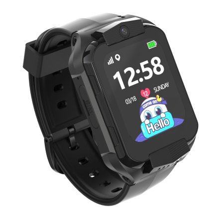 Smartwatch dla dzieci SIM GPS WIDEO ROZMOWY Czarny Pacific 32-01 + TOREBKA KOMUNIJNA