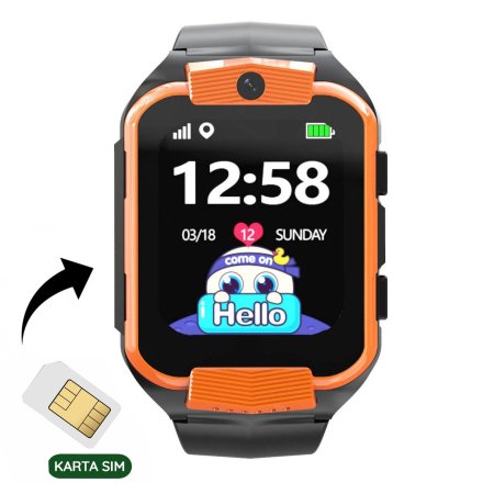 Smartwatch dla dzieci SIM GPS WIDEO ROZMOWY Pomarańczowy Pacific 32-03 + TOREBKA GRATIS!