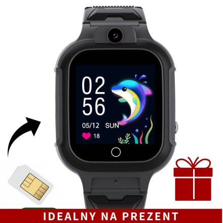 Smartwatch dla dzieci z funkcją dzwonienia GPS Czarny Pacific 33-01