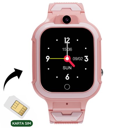 Smartwatch dla dziewczynki z funkcją dzwonienia GPS Różowy Pacific 33-02