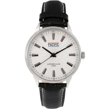 Srebrny męski zegarek na pasku PACIFIC S1043-10