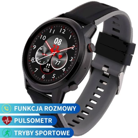 Smartwatch z funkcją rozmowy szary Pacific 36-04 Sport Kroki Kalorie Puls Ciśnienie