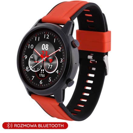 Smartwatch z funkcją rozmowy czerwony Pacific 36-05 Sport Kroki Kalorie Puls Ciśnienie