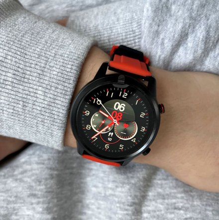Smartwatch z funkcją rozmowy czerwony Pacific 36-05 Sport Kroki Kalorie Puls Ciśnienie