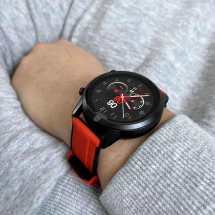 Smartwatch z funkcją rozmowy czerwony Pacific 36-05 Sport Kroki Kalorie Puls Ciśnienie