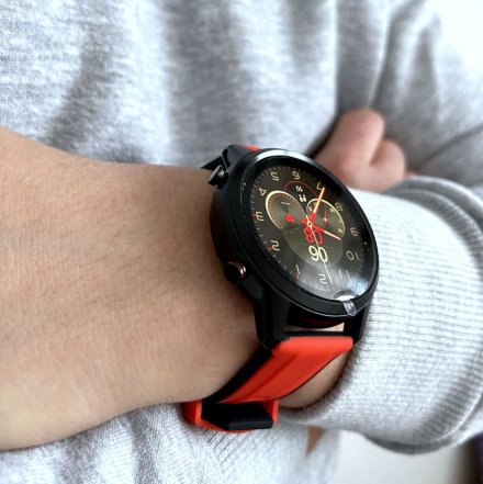 Smartwatch z funkcją rozmowy czerwony Pacific 36-05 Sport Kroki Kalorie Puls Ciśnienie