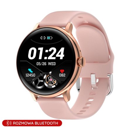 Damski smartwatch z funkcją rozmowy różowy Pacific 37-01 Sport Kalorie Puls Termometr