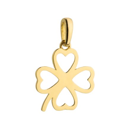 Biżuteria SAXO Zawieszka złota koniczynka z serduszek 6-21-Z00142-2