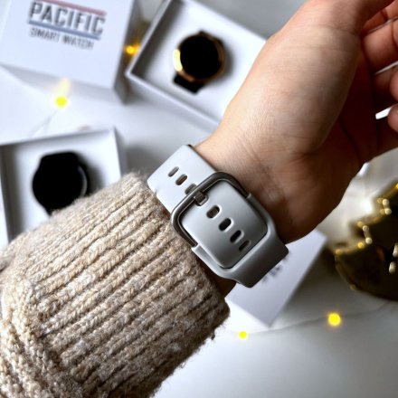 Damski smartwatch z funkcją rozmowy szary Pacific 37-03 Sport Kalorie Puls Termometr