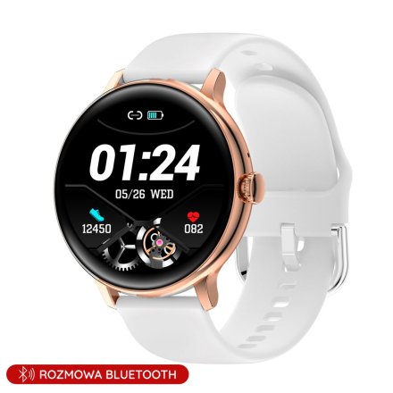 Damski smartwatch z funkcją rozmowy biały Pacific 37-04 Sport Kalorie Puls Termometr