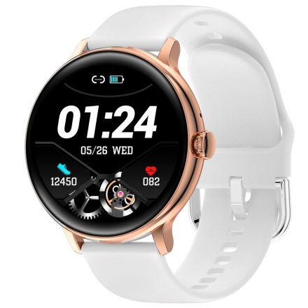 Damski smartwatch z funkcją rozmowy biały Pacific 37-04 Sport Kalorie Puls Termometr