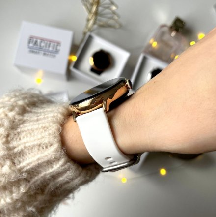 Damski smartwatch z funkcją rozmowy biały Pacific 37-04 Sport Kalorie Puls Termometr