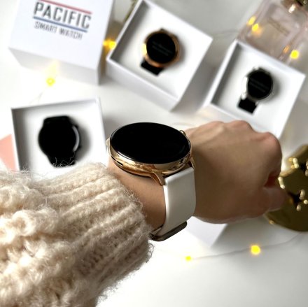 Damski smartwatch z funkcją rozmowy biały Pacific 37-04 Sport Kalorie Puls Termometr