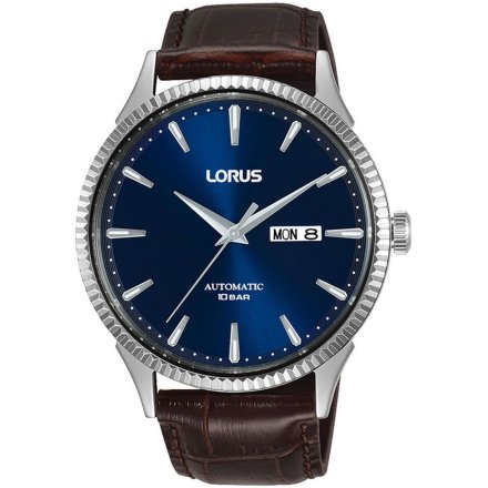 Zegarek Męski Lorus Automatic srebrny z brązowym paskiem RL475AX9G