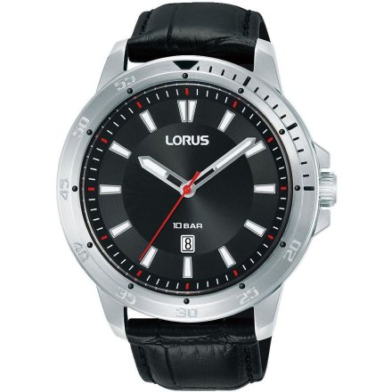 Zegarek Męski Lorus Classic srebrny z czarnym paskiem RH919PX9