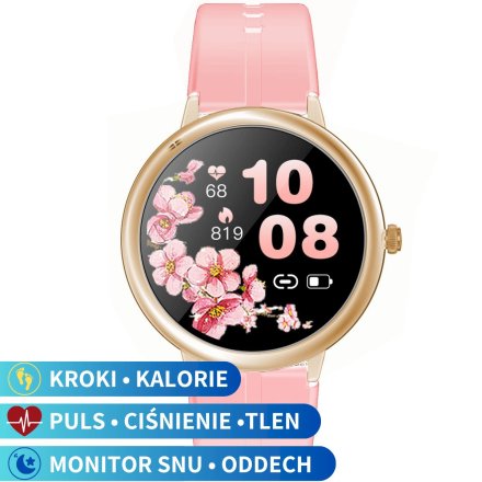 Damski smartwatch z ciśnieniomierzem Pacific 40-03 Sport Kalorie Puls Termometr