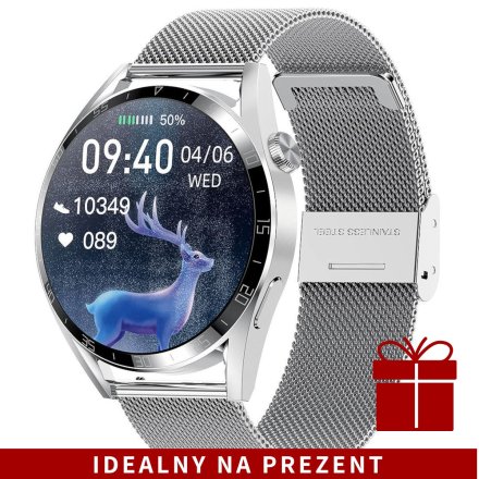 Smartwatch z funkcją rozmowy srebrny Pacific 42-02 Sport Kroki Kalorie Puls Ciśnienie