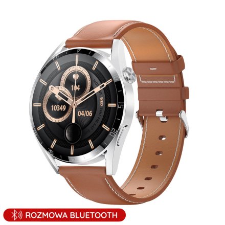 Smartwatch z funkcją rozmowy brązowy Pacific 42-03 Sport Kroki Kalorie Puls Ciśnienie
